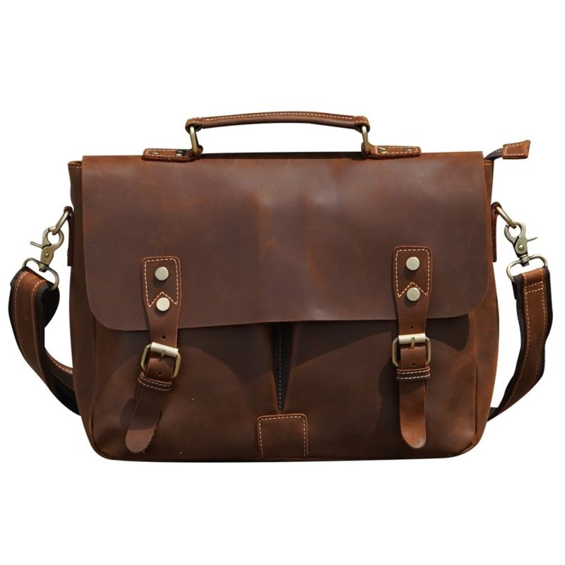 Dark Brown Leather Messenger image