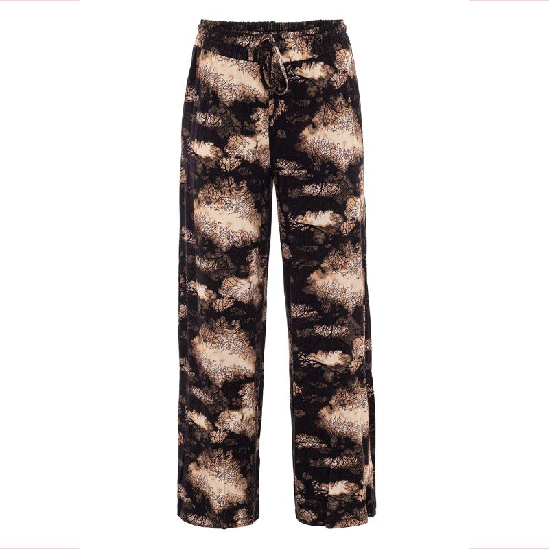 Dark Forest Print Wide Leg Knit Trousers image