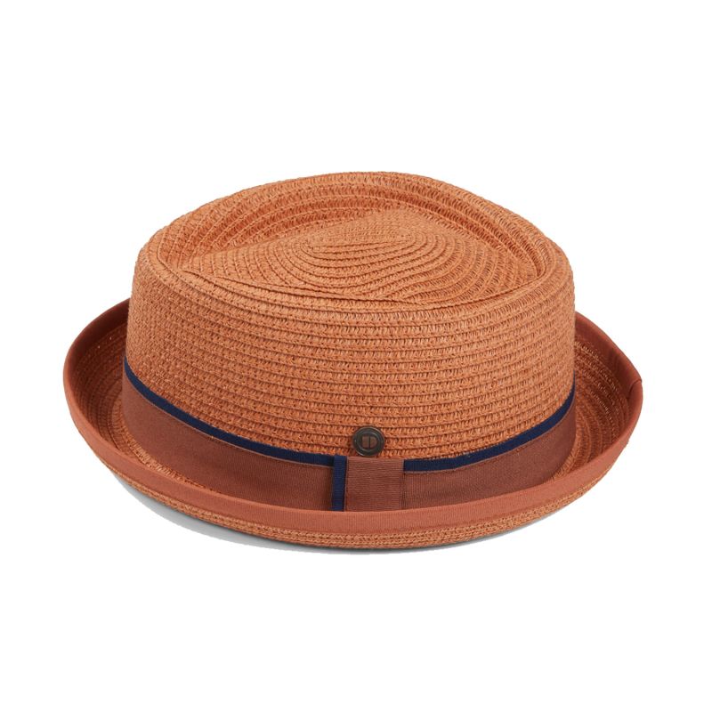 Dasmarca Hats Bruno Felt Porkpie Hat With Retro Stripe Appliqué in
