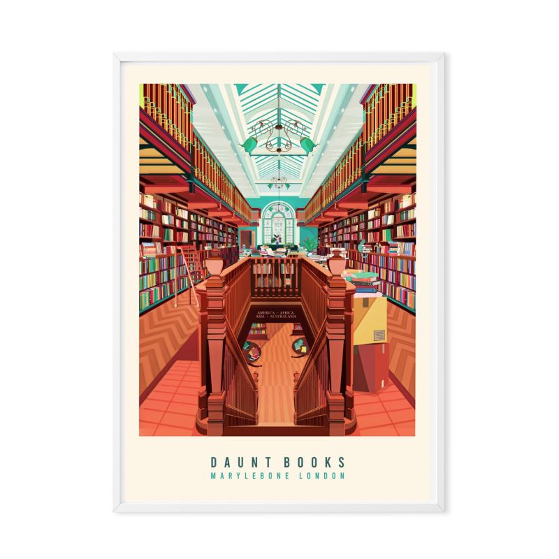 Daunt Books London Illustrated Art Print image