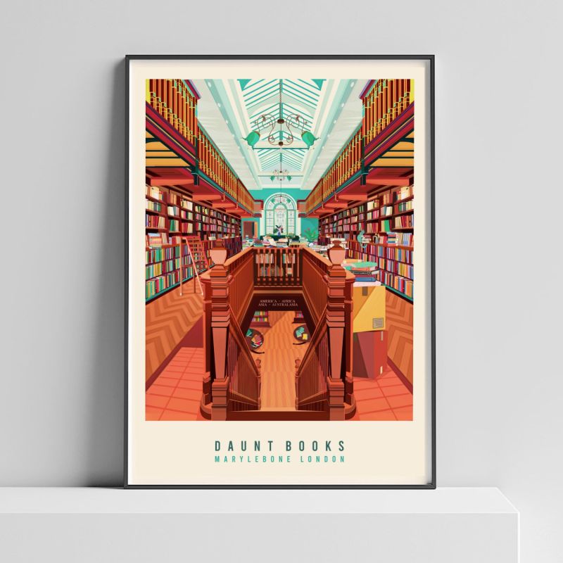 Daunt Books London Illustrated Art Print image