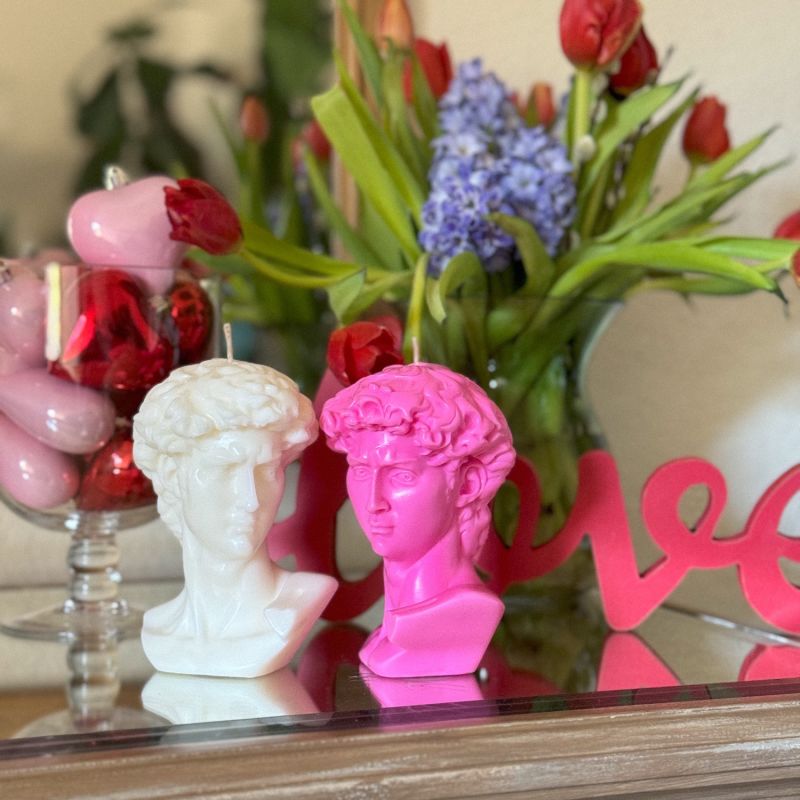 David Bust Candle -Rose Pink image