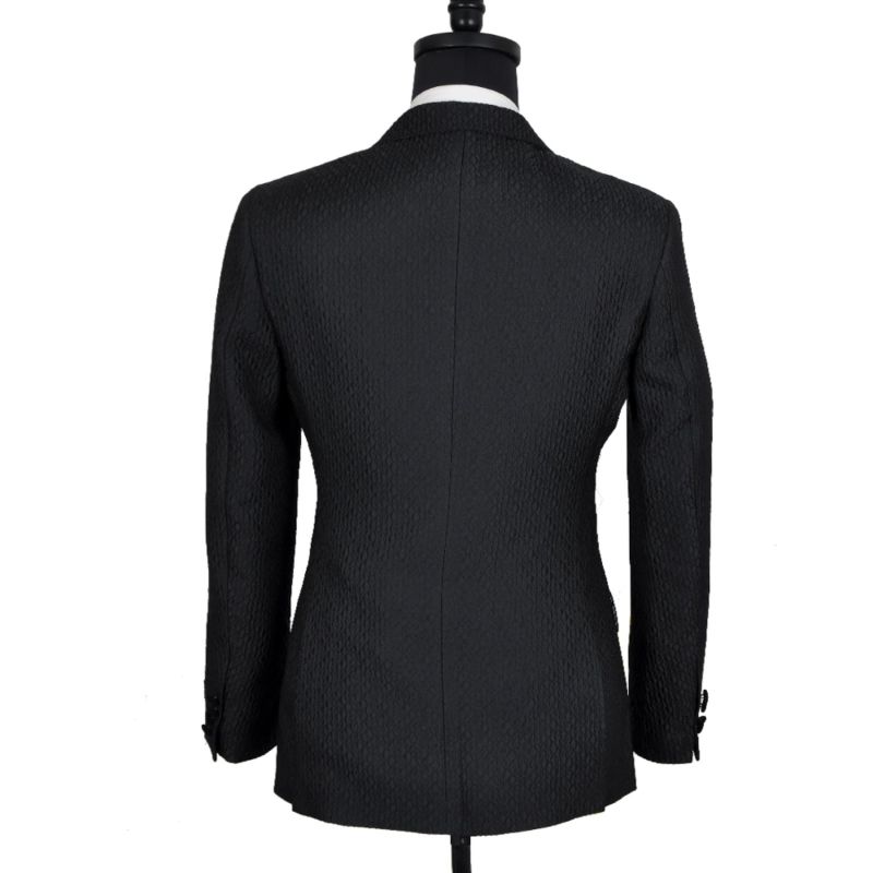 David Wej Signature Velvet Peak Lapel Blazer - Black image