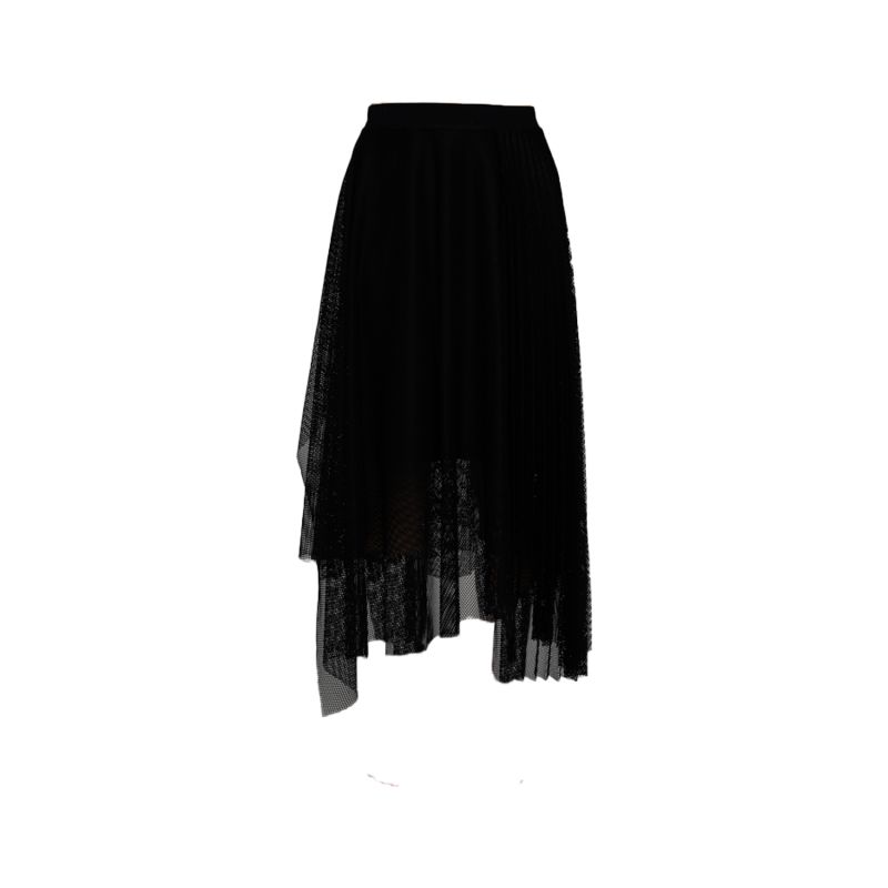 Dawn Black Mesh Pleated Skirt image