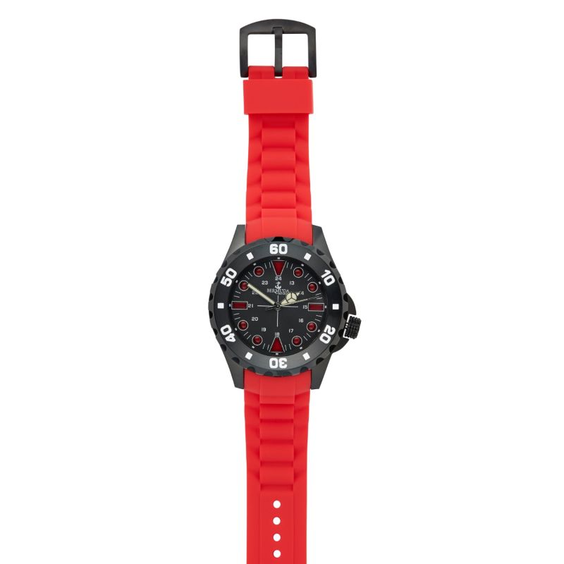 Bermuda Watch Co Shelly Bay Smart Light Red & Black Watch Mens image