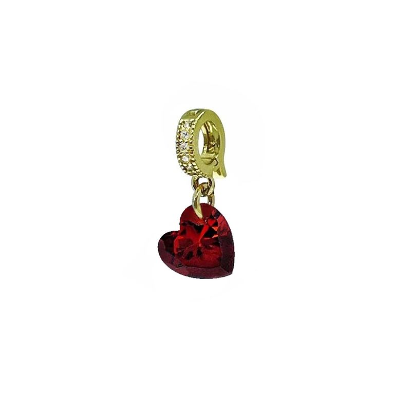 Dazzling Love Heart Zirconia Pendant - Red image