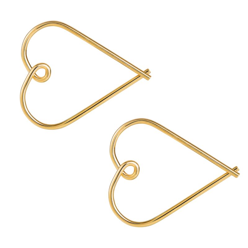 Heart Hoop Earrings - Gold image