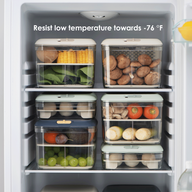 Stacking Freezer Container With Flexible Divider Refrigerator/Fridge