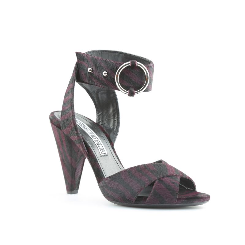 Montana Black & Plum Zebra Print Sandals image