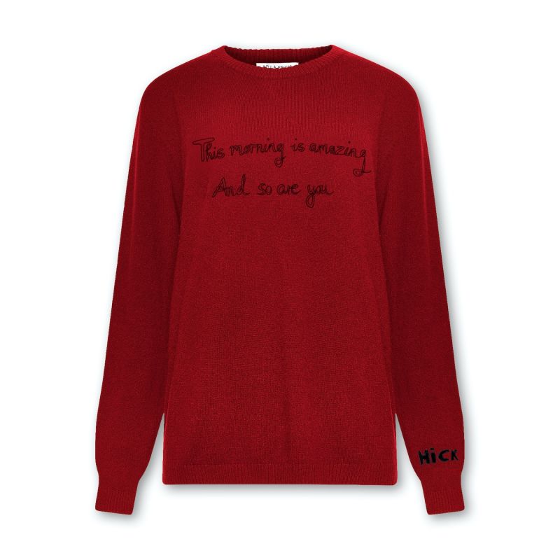 This Morning Is Amazing Jumper in Red by Bella Freud and Cave Things image