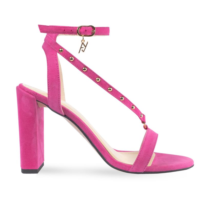 Fucsia Suede Sandals With Rivets image