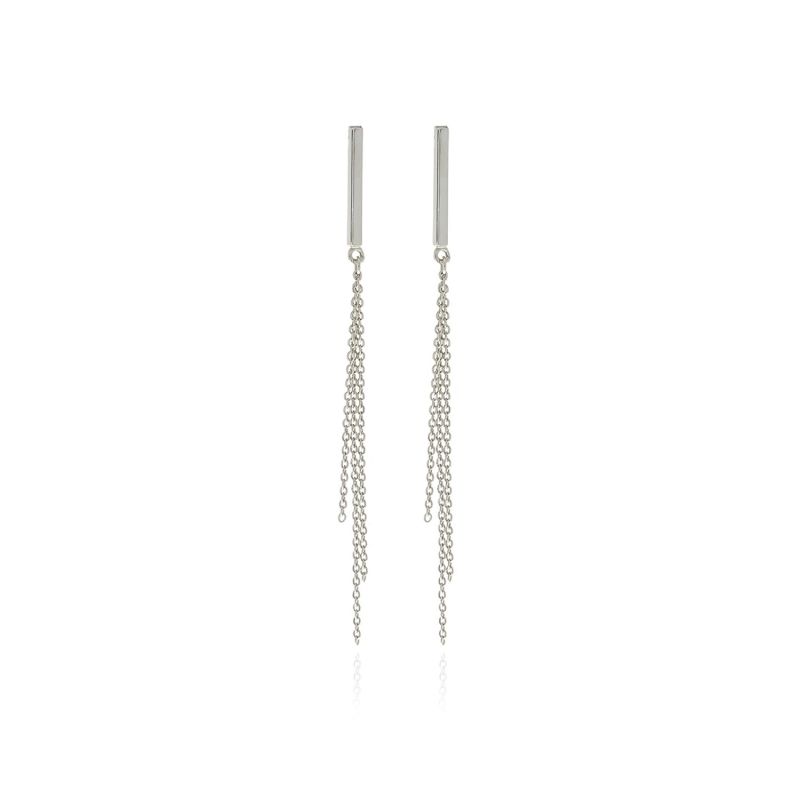 Silver Reverie Chain Bar Earrings image