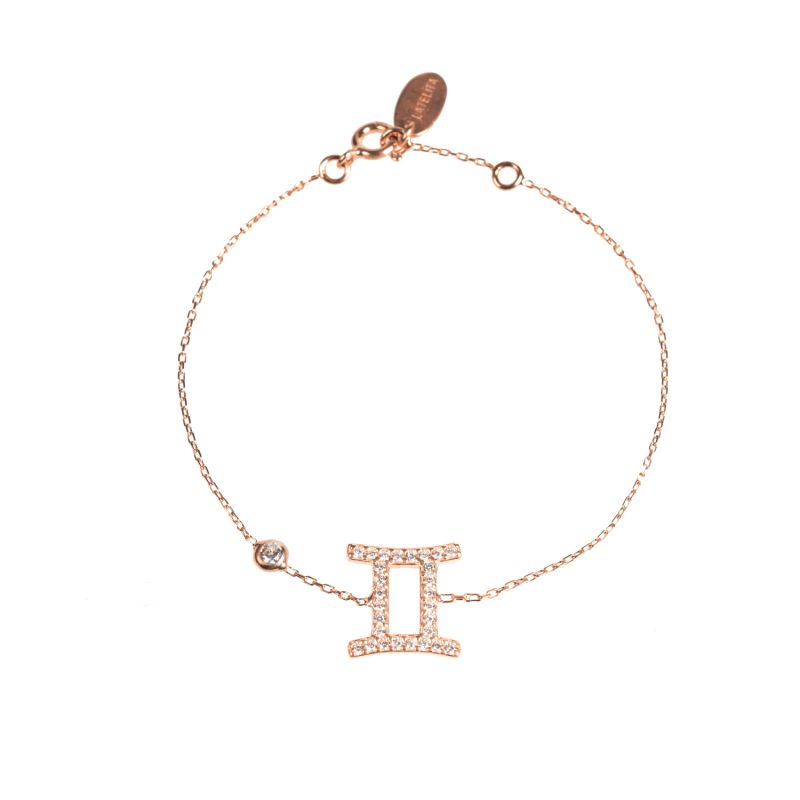 Zodiac Horoscope Star Sign Bracelet Gemini Rosegold image