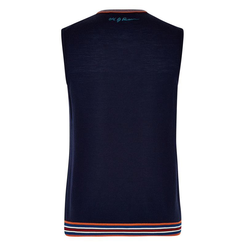 Navy Extrafine Merino Tank Top image