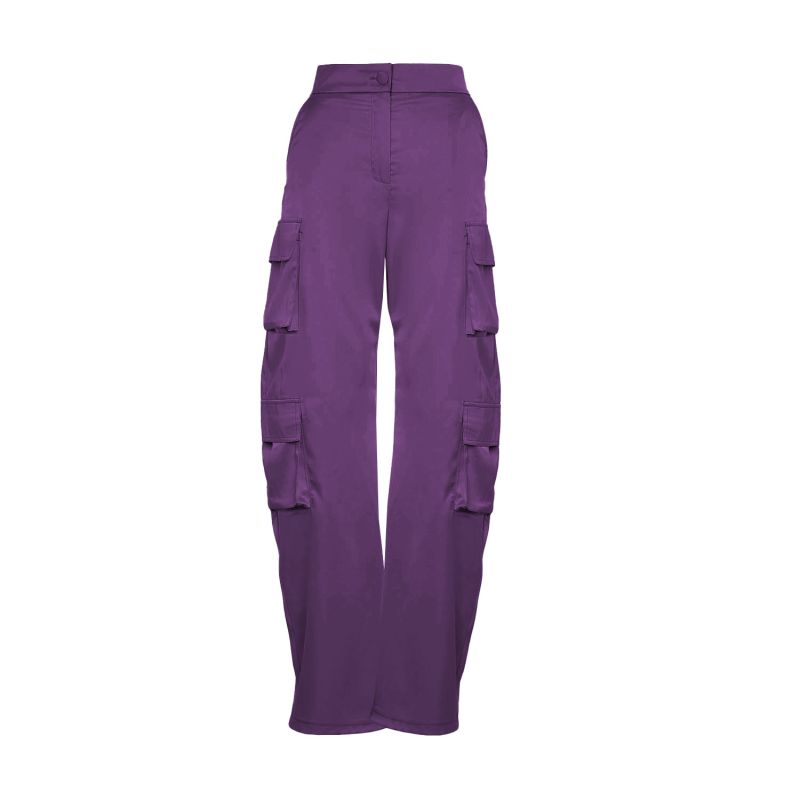 Deep Purple Cargo Trousers With Pockets image