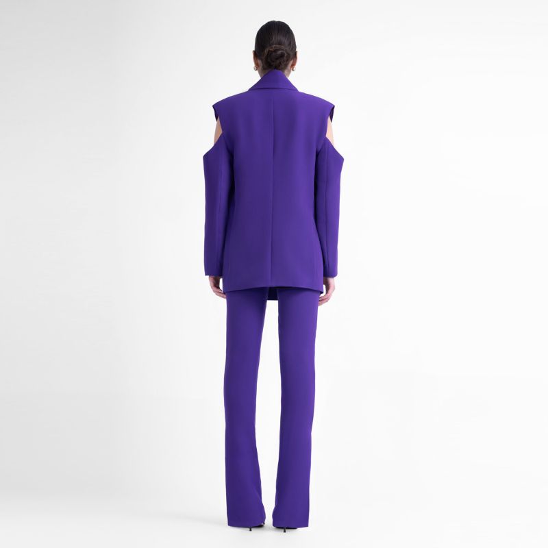 Deep Purple Suit With Cut-Outs Blazer And Slim Fit Trousers | BLUZAT ...