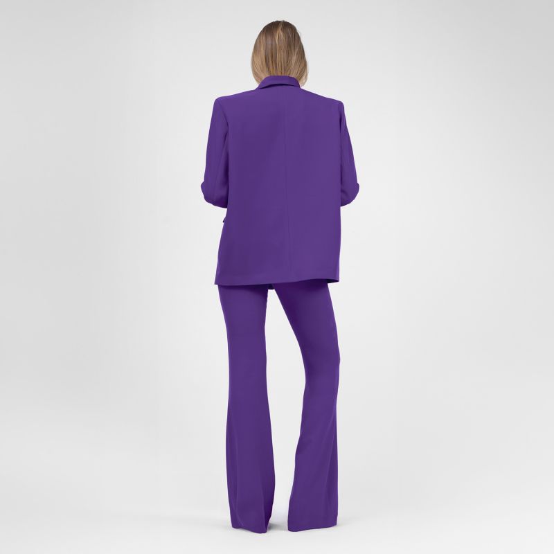 Deep Purple  Suit With Regular Blazer With Double Pocket And Flared Trousers image