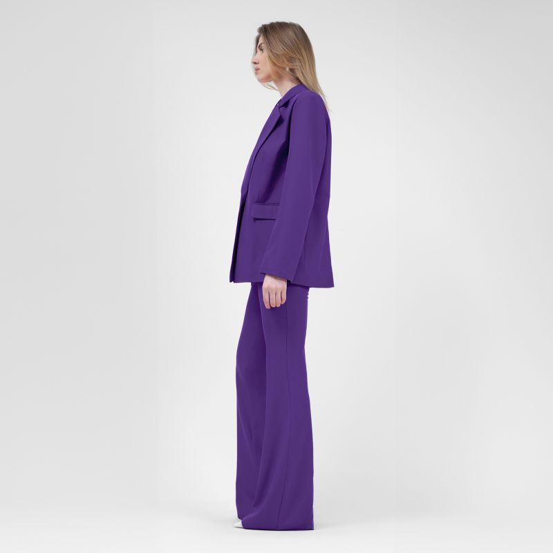 Deep Purple  Suit With Regular Blazer With Double Pocket And Flared Trousers image