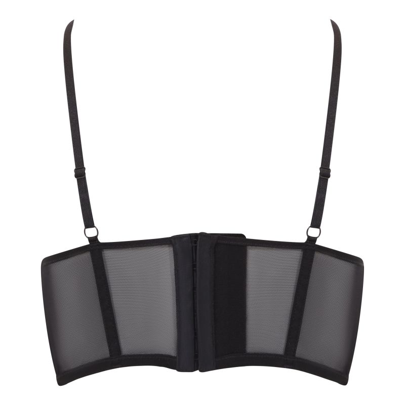 Black Mesh Demi Corset Bra Hedonista Lingerie Wolf & Badger