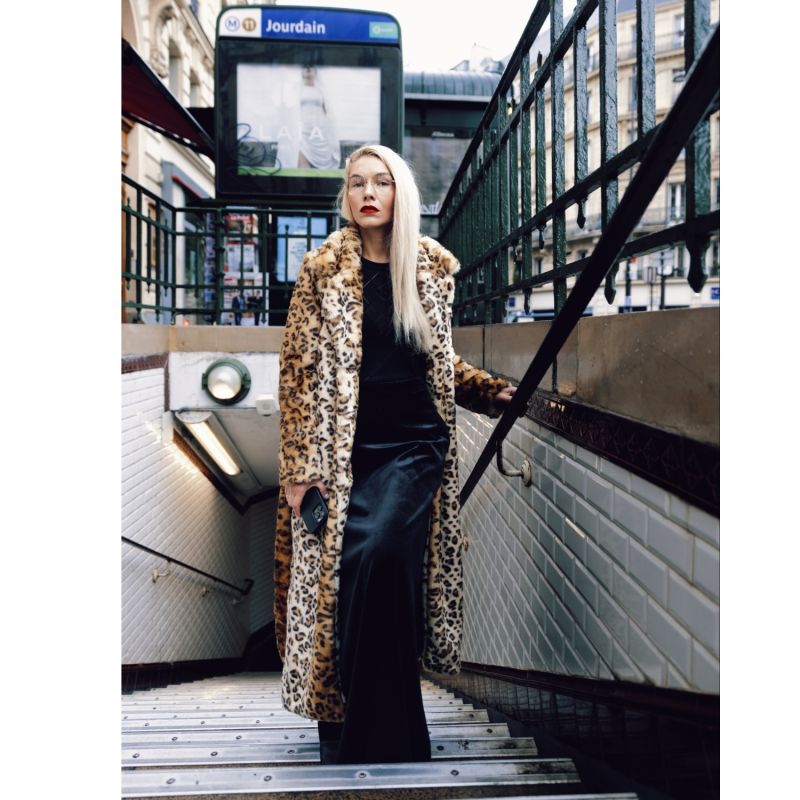 Demi-Season Animal Print Faux Fur Coat image