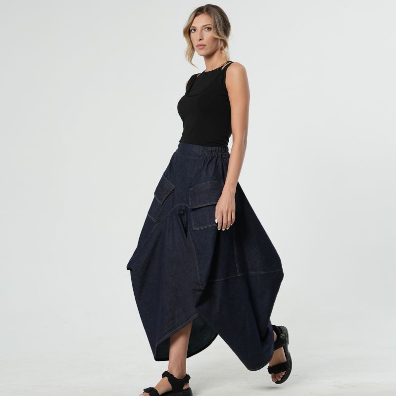 MIZ-442403 CIRCLE SKIRT IN BLACK OR BLUE main image 0