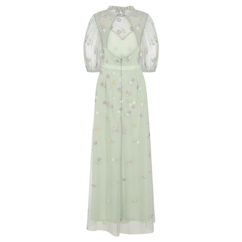 Deryn Daisy Embroidered Maxi Dress - Green image