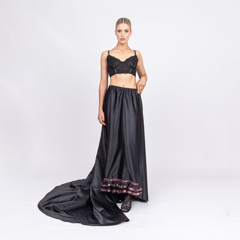 Desire - Midnight Satin Opera Skirt With Sparkle Notes image