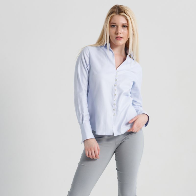 Desire Shirt - Blue Herringbone image