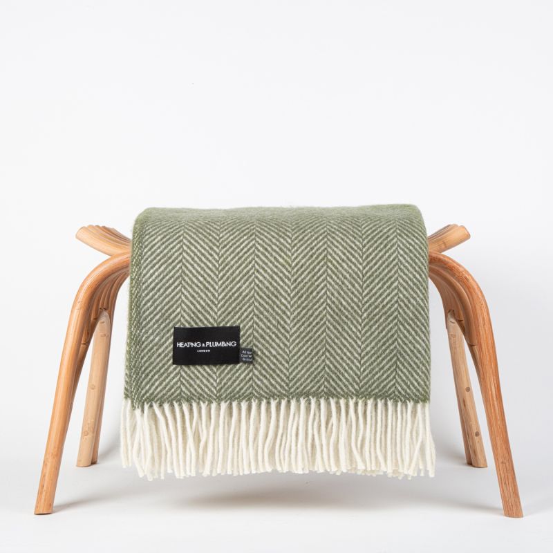 Evening Tales Pure New Wool Blanket - Green image