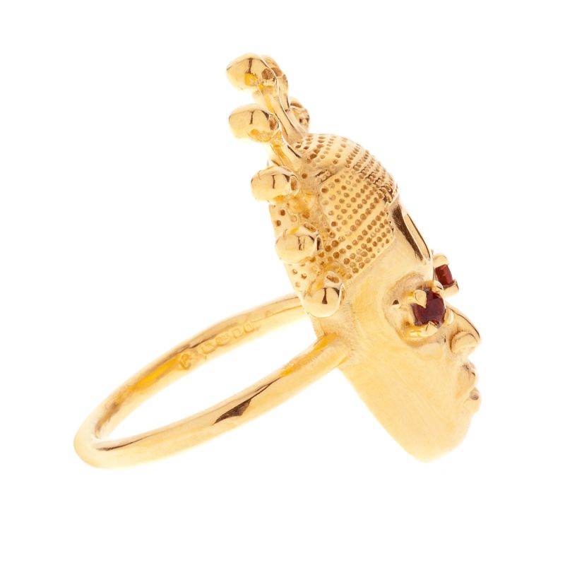 Voodoo Legba Ring - Garnets & Gold image