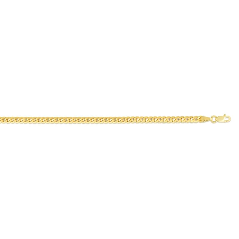 14K Gold Classic Flat Curb Chain Bracelet - Gold image