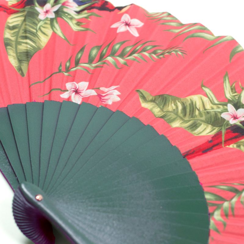 Plum Parrot Hand Fan image