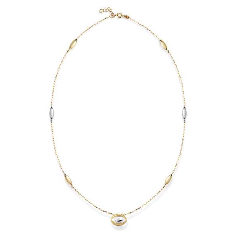 Diamond Evil Eye Solid Gold Necklace image