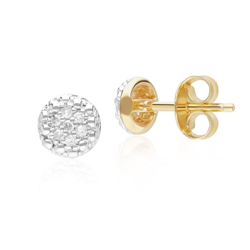 Pave round deals stud earrings