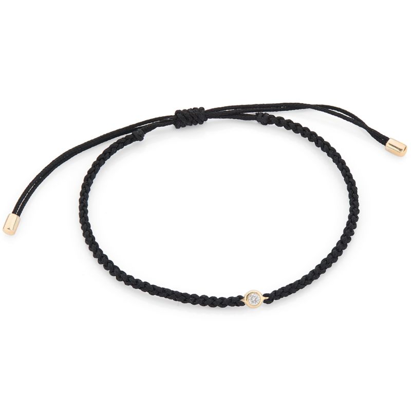 Diamond Solitaire Friendship Bracelet Black 9k Gold Zohreh V