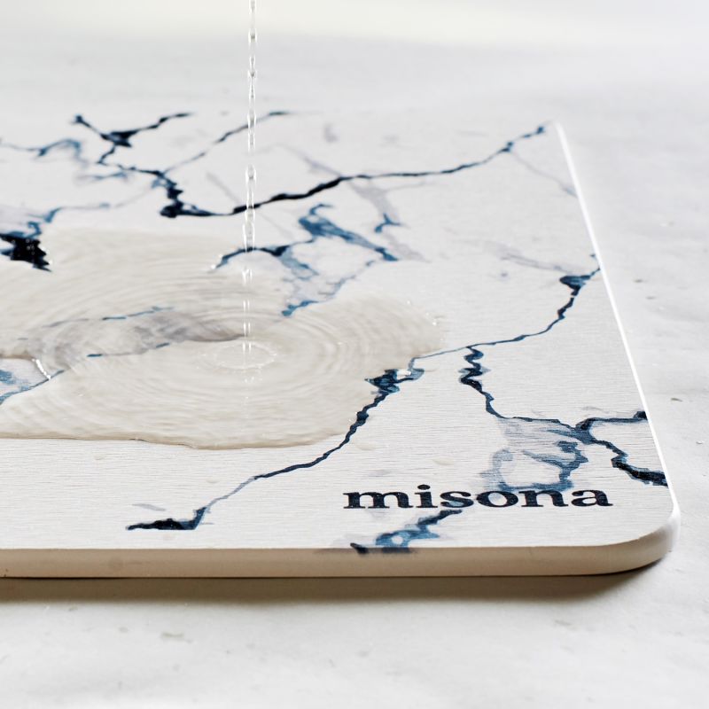 Diatomite Stone Bath Mat White Marble Misona Wolf & Badger