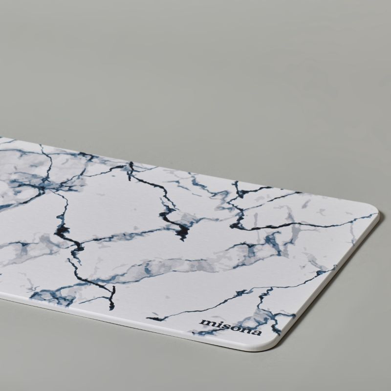 Diatomite Stone Bath Mat White Marble Misona Wolf & Badger