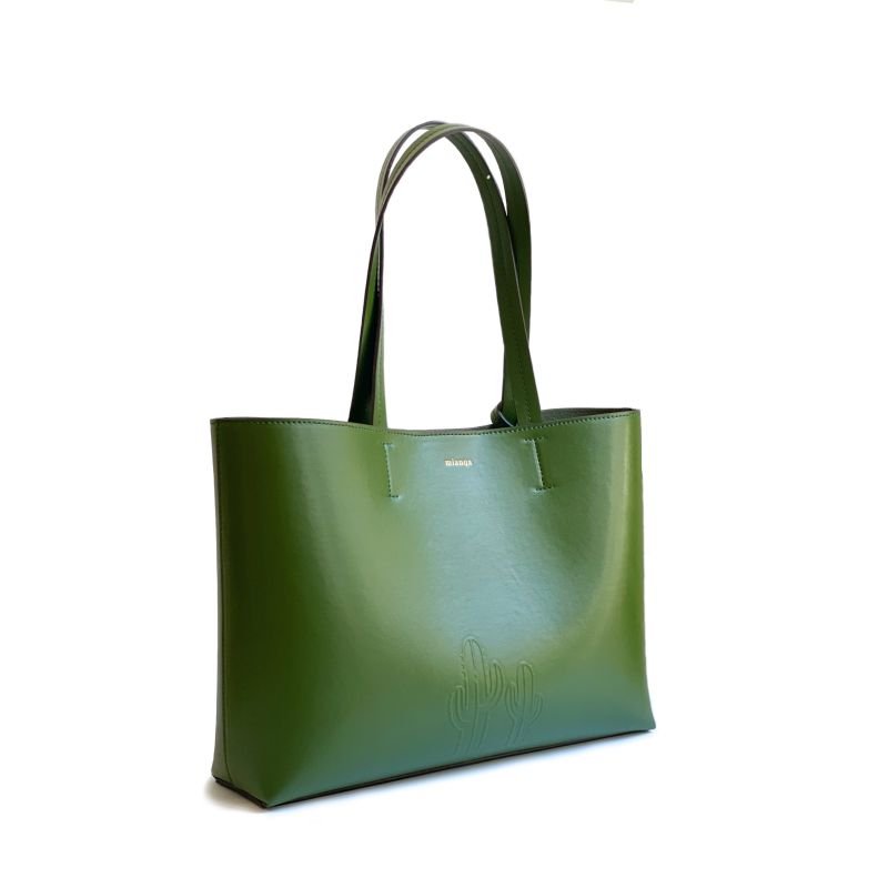 Cactus Leather Tote Bag Green image