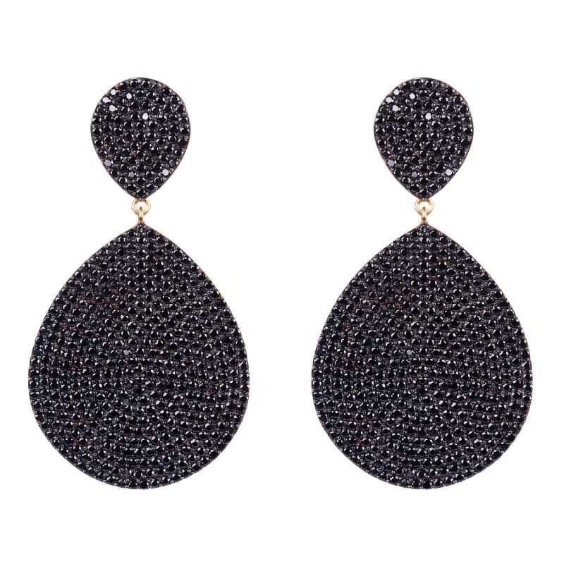 Monte Carlo Earrings Gold Black Zircon image