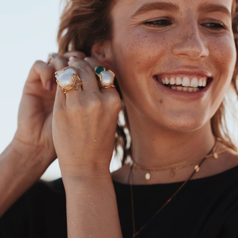 Disorder Baroque Pearl Ring, Gold Vermeil image