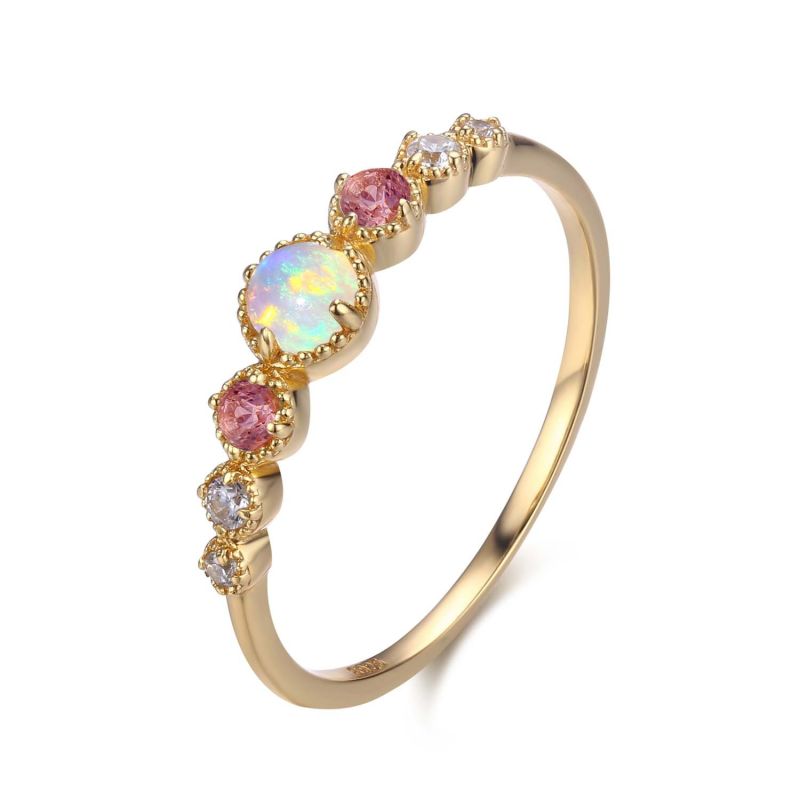 Divinity Opal Tourmaline Ring Yellow Gold Vermeil image