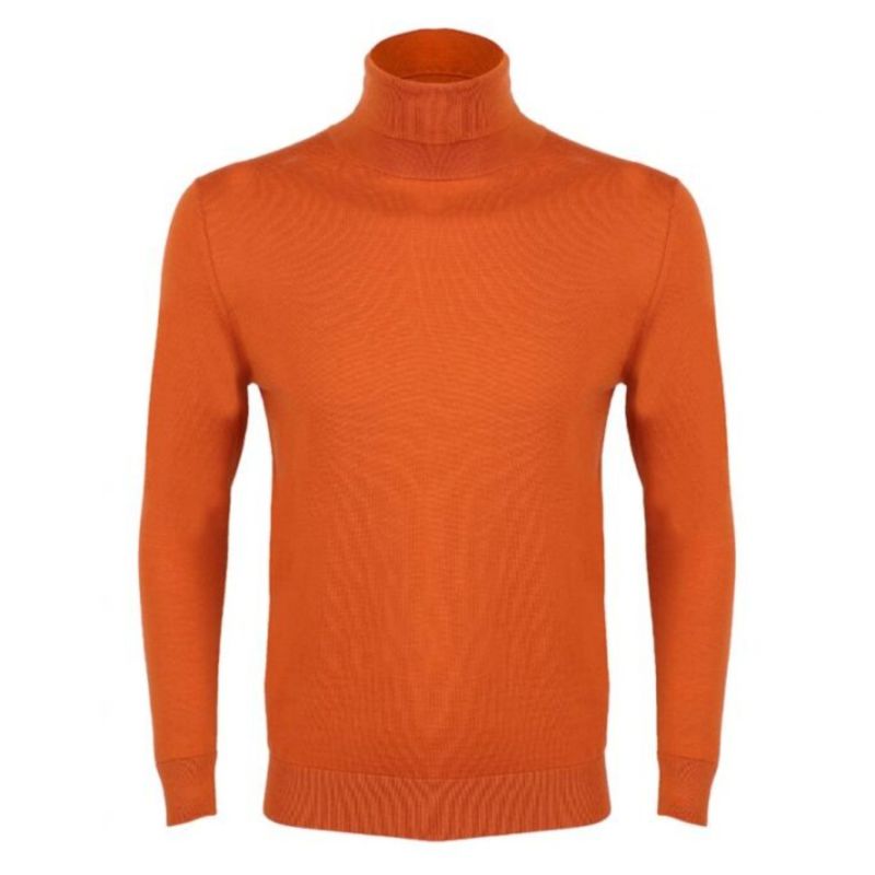 Dixon Light Wool Turtleneck Jumper – Orange image