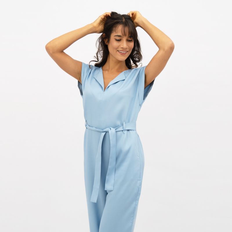 Dakar Tencel Straight Leg Jumpsuit In Sommerhus Blue image