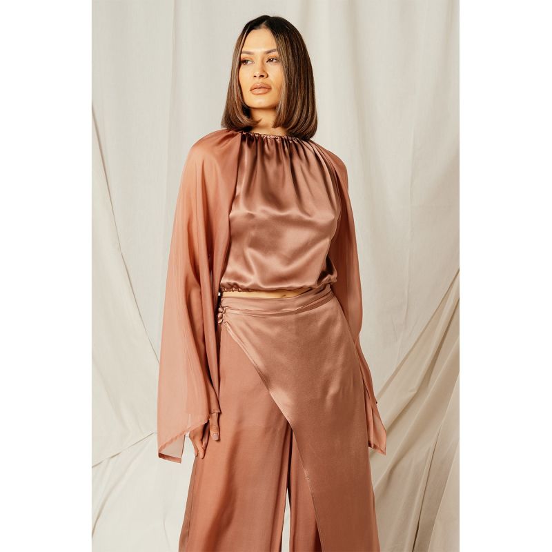 Cape Sleeve Halter Copper image