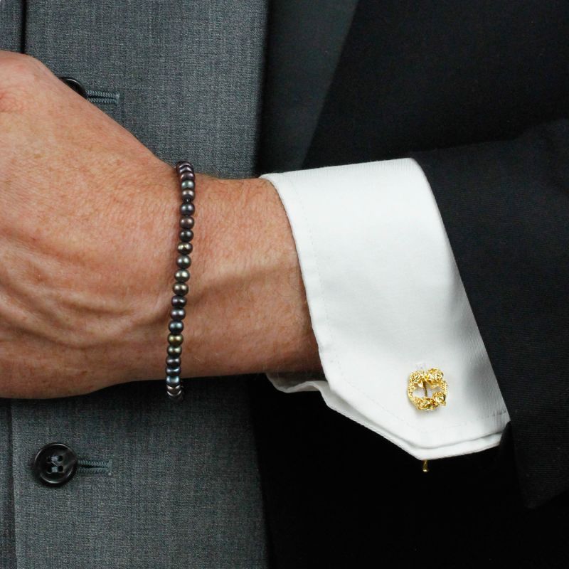 Rose Halo Cufflinks - Silver image