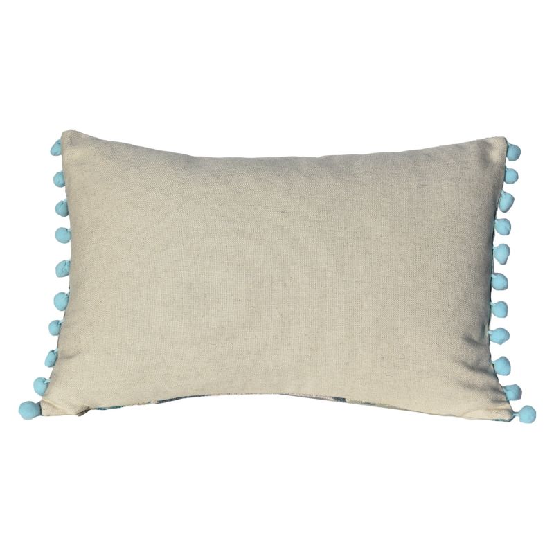 Pretty Turquoise Patchwork Ikat Velvet Cushion image