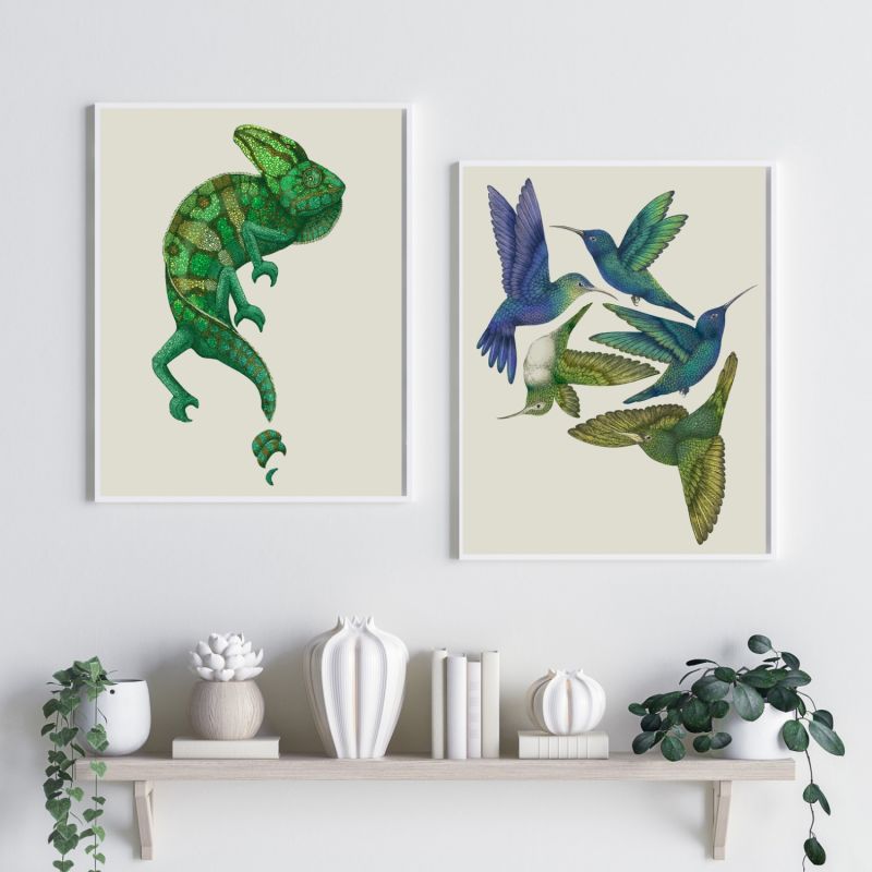 Antique Chameleon Fine Art Print - A3 image