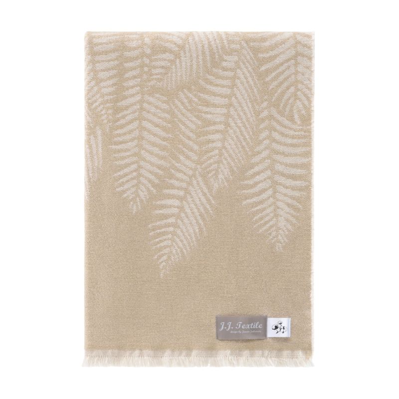 Beige Fern Pure Cotton Throw image