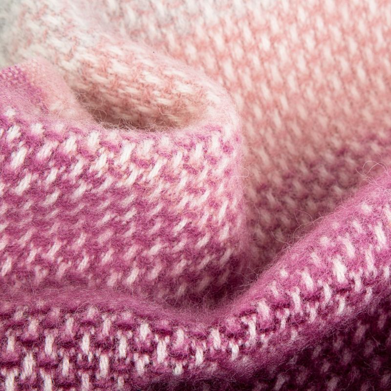 Super Fluffy Pure New Wool Blanket - Pink & Purple image