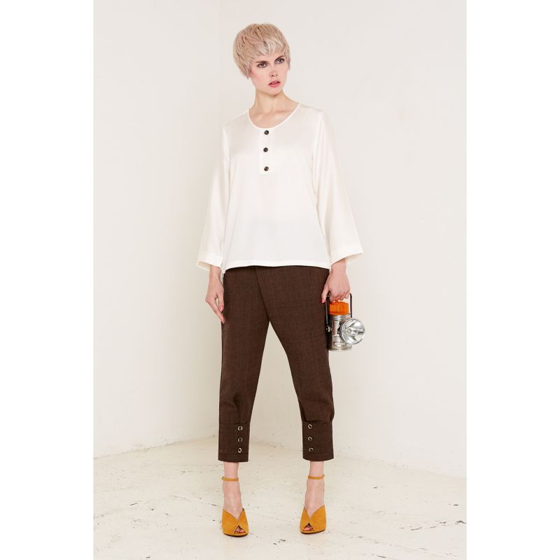 Judy Blouse White In Bamboo Silk image